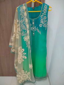 Elegant Teal Green Kurta Set with Dupatta
