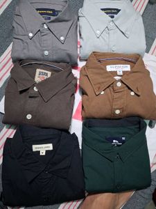 U.S. Polo Men's Classic Brown Button-Down Shirt