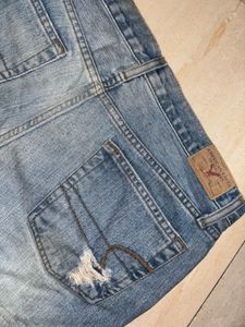 Light Wash Distressed Denim Shorts