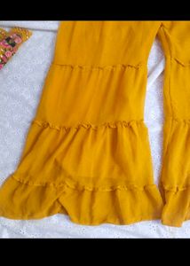 Yellow Embroidered Kurta Set for wedding function