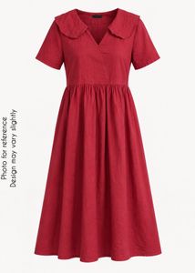 Red Dress with Cute Collar