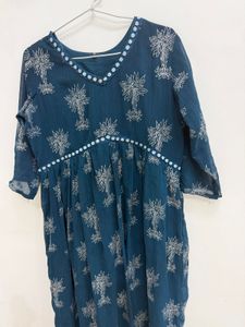 Embroidered Teal Kurta