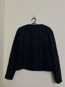 Chic Textured Black Blazer