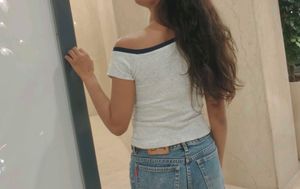 Cute Off-Shoulder Graphic Tee