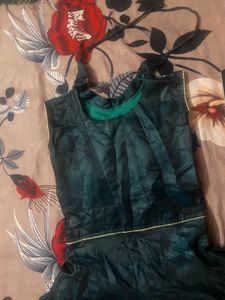 Embellished Teal Silk gown