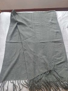 Gray Fringed Scarf