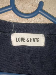 Navy Blue V-Neck Cardiga Oversized