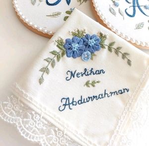 Hand Embroidered Name Hankercheif