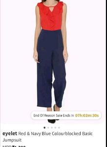 Chic Red &amp; Navy Jumpsuit