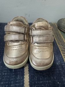 Shiny Rose Gold Velcro Sneakers