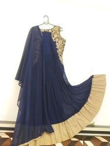 Attractive Zari Work Beautiful Looking Full Anarkalli  Long Gown With Dupatta And Silk Chudidar 💥✨🥳🎉