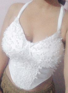 White Lace Corset Top