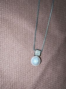 Pearl &amp; CZ Necklace and Earring Set