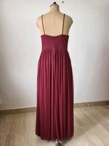 Elegant Burgundy Evening Gown