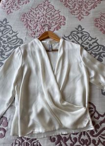 Elegant Satin Wrap Top