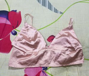 Pink Satin Bralette