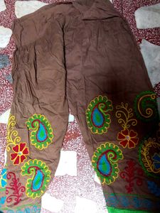 Embroidered Brown Palazzos salwar