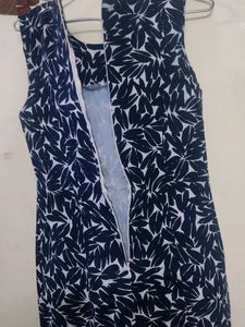 Stylish Sleeveless Leaf Print Dress
