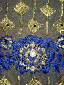 Royal Blue Embroidered Saree