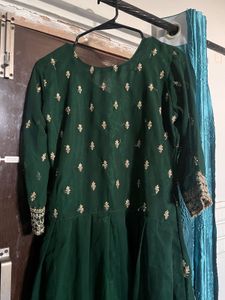 green garara frock set