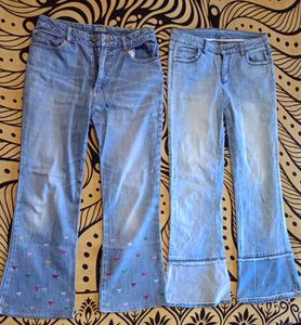 Flared Denim Jeans - Set of 2