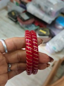 Elegant Red & Gold Bangles