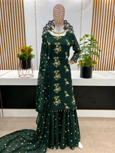 Top Plazzo and Dupatta with Heavy Embroidery Work