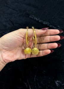 Gold Jhumka Hoop Earrings