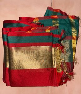 Beautiful Red Saree with Green Border