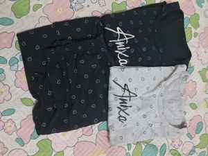 Cute Heart Print Pajama Set