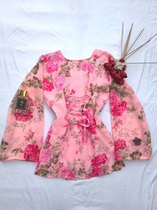 Floral Corset back kurti 🌷