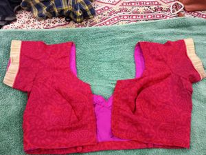 Red Floral Blouse With Lining