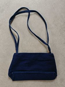 Kantha Embroidered Denim Shoulder Bag
