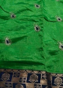 Vibrant Green Embroidered Silk Saree