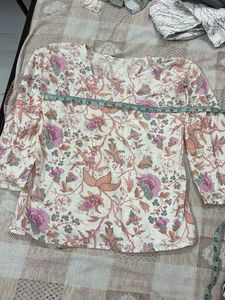 Floral Print Cotton Kurta