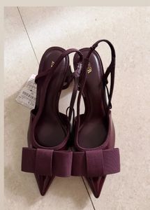 Zara Bow Detail Slingback Heels- size 37