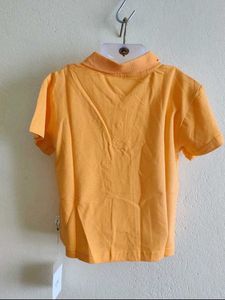 Cute Orange Polo Shirt with Cactus Design