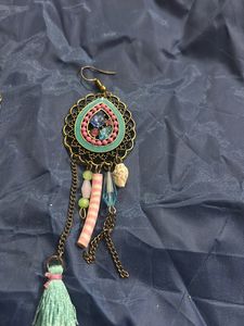 Blue Colour Western Dress Earrings Firozi colou