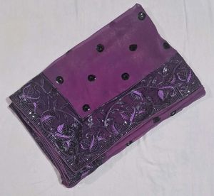 Beautiful Wine shade Saree (with blouse)