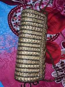 Elegant Gold Embellished Clutch