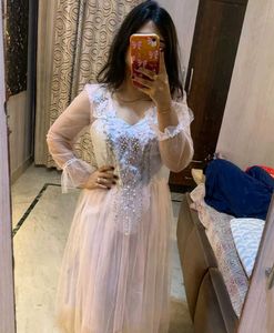🎀🤍Fairy Tale Embroidered Mesh Gown
