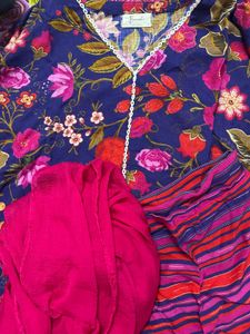 Vibrant Floral Print Kurta