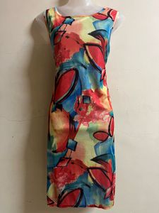 Price Drop Abstract Print Sleeveless Dress