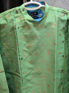 Men's Green Printed Kurta