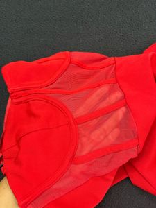 NEW Red Corset Mesh Midi Dress