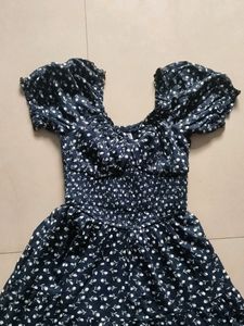 🎉Offer🎉Navy blue Dress Mini With Shorts Attached