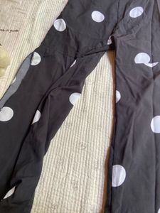 Black Polka Dot Wide Leg Pants