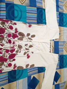 Ivory Floral Short Kurti