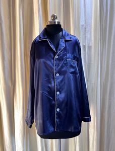 Midnight blue satin luxe Shirt
