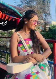 Boho Maxi Dress with Tropical Print
